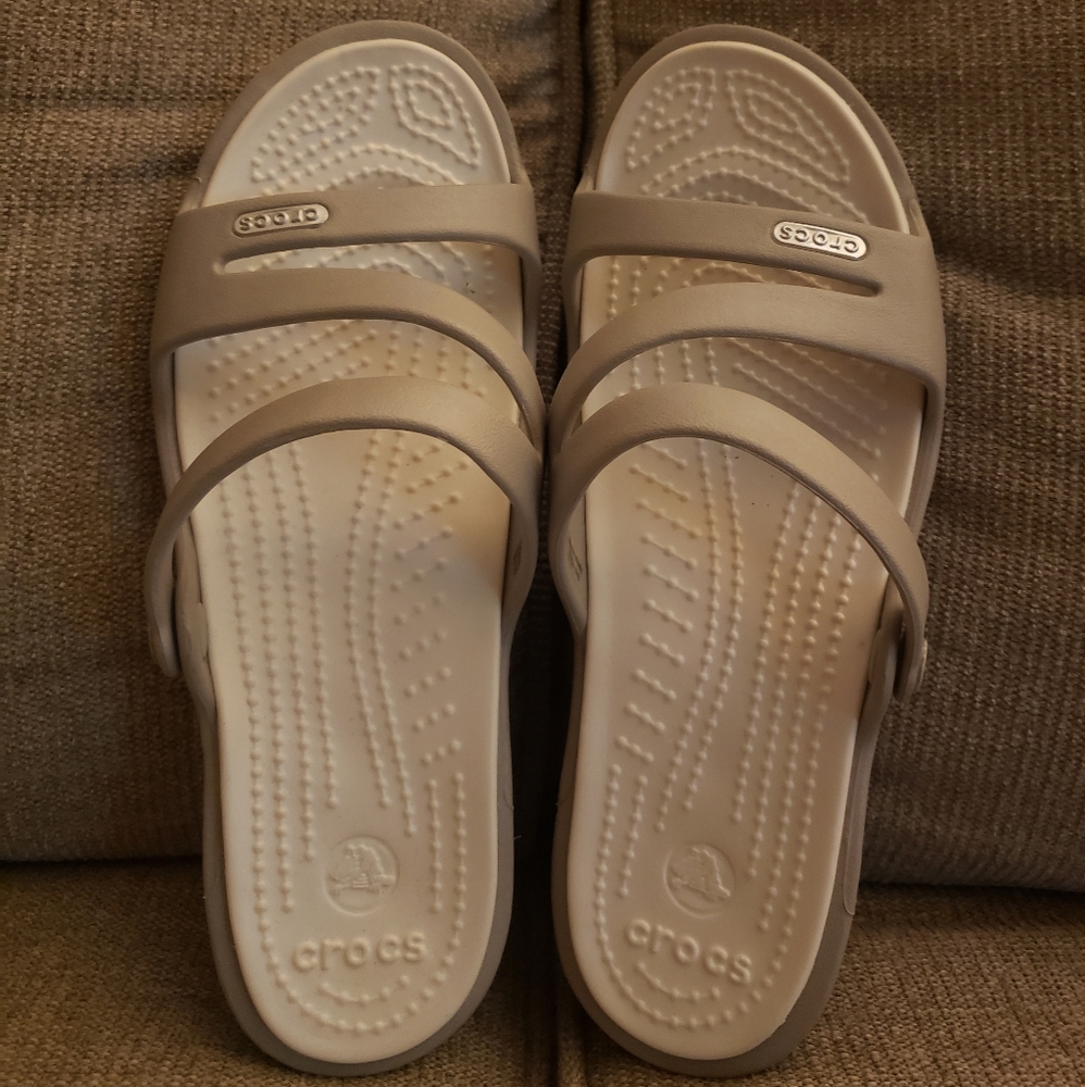 Crocs Patricia Wedge Sandals Gray Size 6 Women's, New without Tags